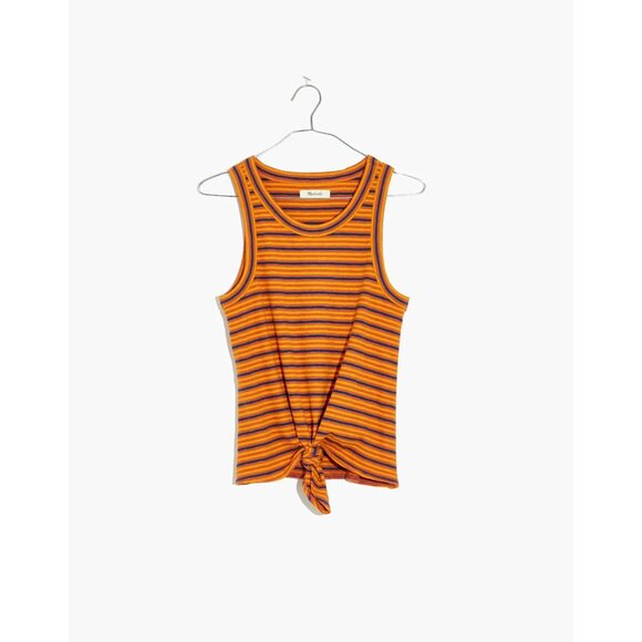 Madewell Audio Knot-Front Tank Top in Stripe Womens sz Small - Picture 10 of 11